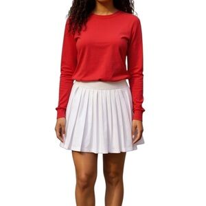 Indero Active Pleated White Tennis Skort Mini Skirt Size XL
